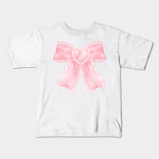 coquette pink bow ribbon Kids T-Shirt